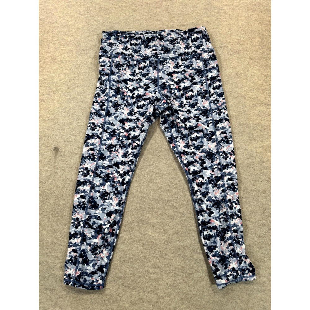 Gaiam Womens XL Multicolor Floral Print Yoga Workout Leggings Cropped
